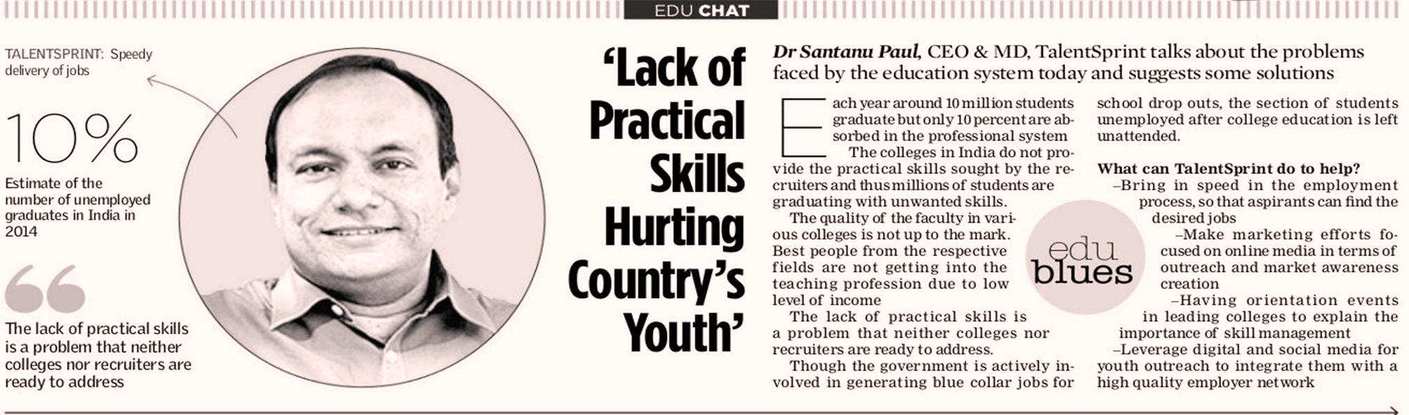 Lack of Practiacl Skills Hurting Country's Youth
